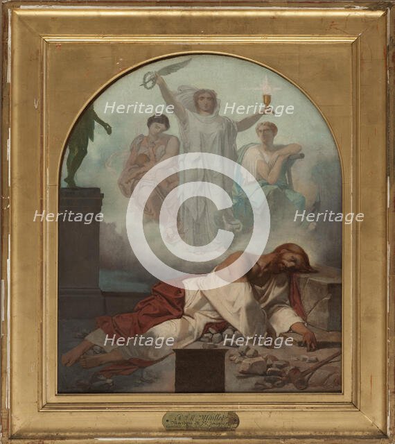 Esquisse pour l'église Saint-Jacques-du-Haut-le-Pas : Martyre de Saint Jacques, c.1860. Creator: Theodore Pierre Nicolas Maillot.