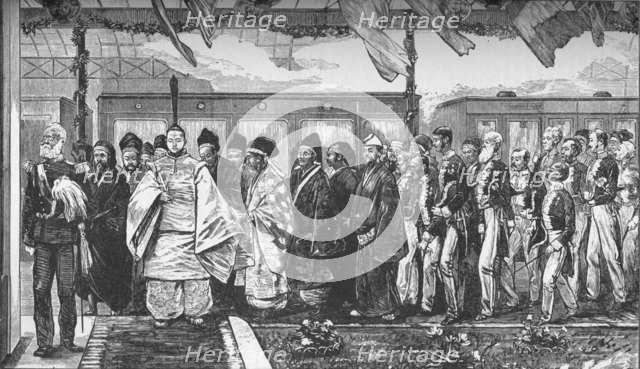 Opening of the first railway in Japan, 1872 (1907). Artist: Unknown.