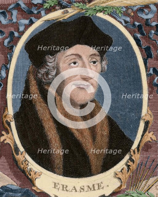 Erasmus of Rotterdam, (1713).  Creator: Unknown.