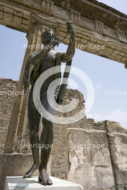 A statue of Apollo, Temple of Apollo, Pompeii, Italy. Creator: Samuel Magal.