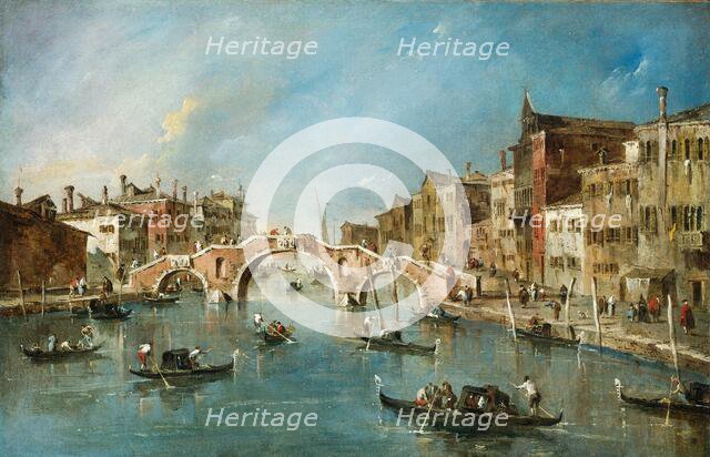 View on the Cannaregio Canal, Venice, c. 1775-1780. Creator: Francesco Guardi.