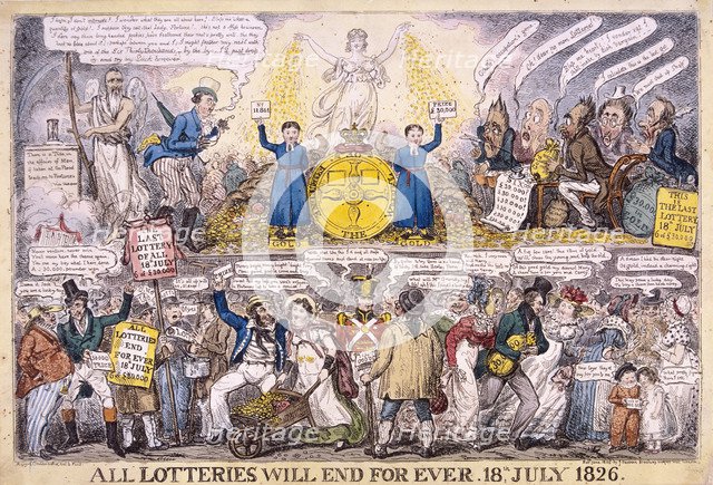 Lotteries, 1826. Artist: Isaac Robert Cruikshank