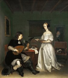 The Duet: Singer and Theorbo Player, 1669.