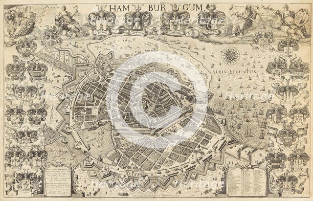 Map of Hamburg, 1644. Creator: Pietersen (Petersen), Arent (Arnoldus) (active 1644-1647).