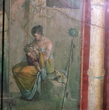 Roman wall-painting of Leucothea and the infant Dionysus, 1st century. Artist: Unknown
