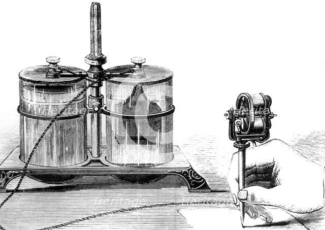 Edison's electric pen, c1876. Artist: Unknown