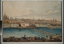 Cornerstone Laying Ceremony for the Moskvoretsky Bridge in Moscow, 1830. Creator: Hampeln, Carl, von (1794-after 1880).
