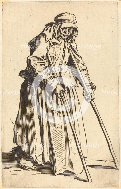 Beggar Woman with Crutches, c. 1622. Creator: Jacques Callot.