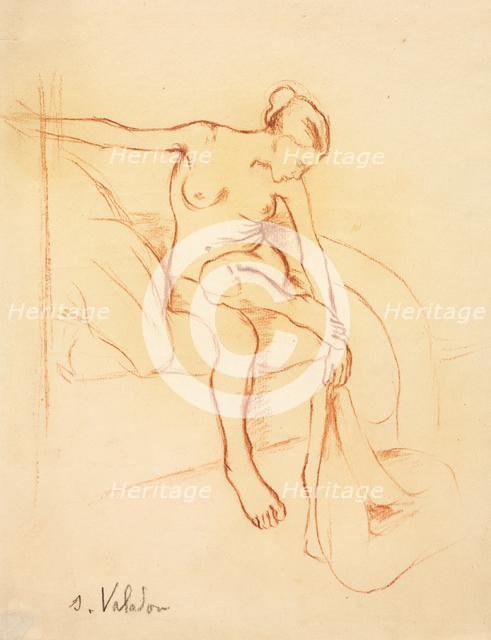 Nude Woman Seated on a Bed, first third 20th century. Creator: Suzanne Valadon (French, 1865-1938).