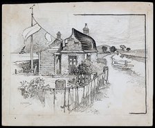 Peggotty's Boat House, Kent, 1892-1933. Artist: Charles George Harper.