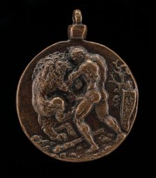 Hercules and the Nemean Lion [reverse], c. 1520. Creator: Unknown.