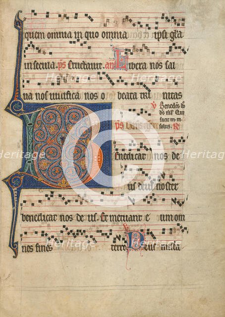 Initial B: The Lord Enthroned; Antiphonal, about 1260-1270. Creator: Unknown.
