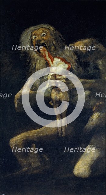 Saturn devouring his son. Artist: Goya, Francisco, de (1746-1828)