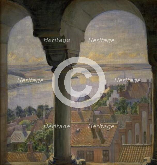 A view from the Tower of Viborg Cathedral, 1902. Creator: Poul S. Christiansen.