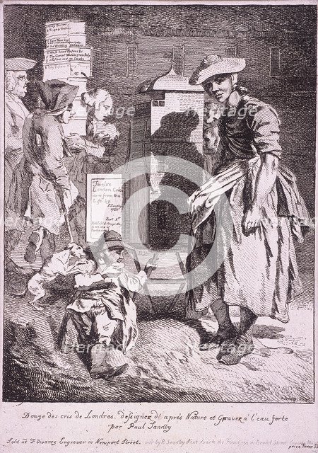 Woman with a raree show, Cries of London, 1760. Artist: Paul Sandby