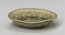 Dish with Petal-Lobed Rim, Stylized Peony, and Sickle.., Northern Song dynasty, 11th/12th cent. Creator: Unknown.