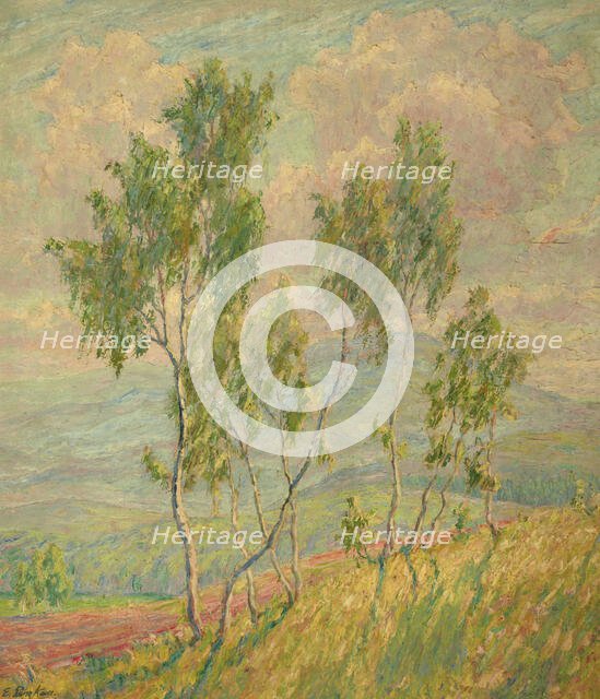 Birches Against Mountains and a Road, 2nd half of 19th century. Creator: Unknown.