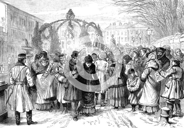 Assassination of the Emperor of Russia: place where the Emperor was killed, 1881.  Creator: William James Palmer.