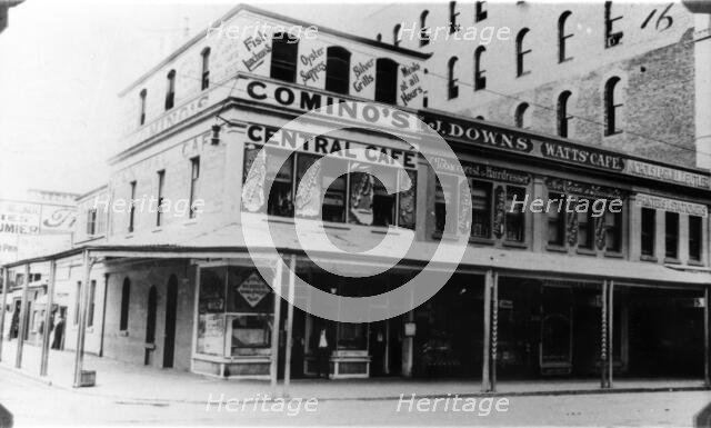 Comino's Central Cafe on the corner of Edward and Adelaide Streets, Brisbane, c1910. Creator: Unknown.