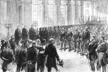 Proclaiming the German Emperor: religious service - Galerie des Glaces, Palace of Versailles, 1871. Creator: C. R..