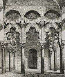 Interior of Great Mosque of Cordoba, Andalusia, Spain, 1853.  Creator: Unknown.
