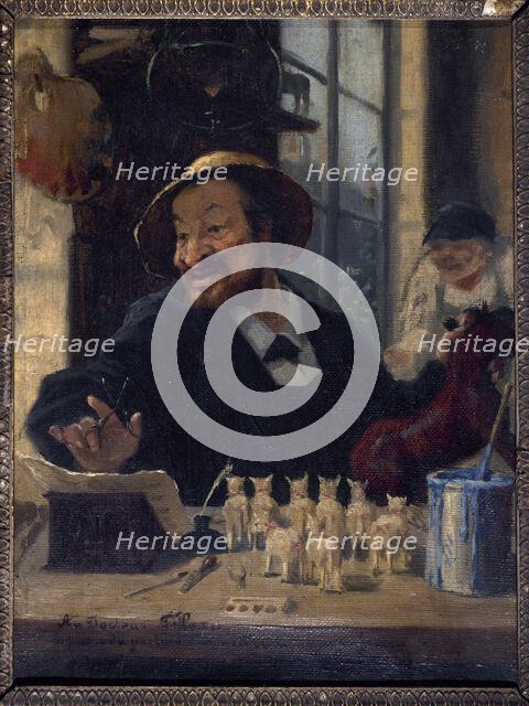 Portrait of Alexandre Schanne (1823-1887), model of "Schaunard" from "La Vie de Boheme"..., c1880. Creator: Leon Dehaisne.