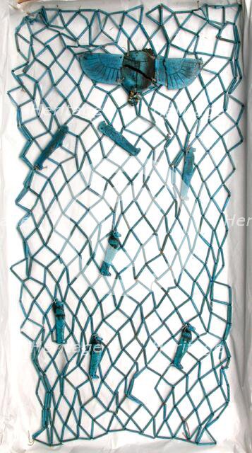 Mummy Net with Amulets, Egypt, Third Intermediate Period, Dynasty 23-25 (818-656 BCE). Creator: Unknown.