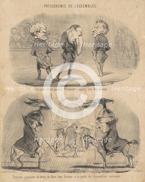 Le jour ou ... Théobald a appris son dégommage, 19th century. Creator: Honore Daumier.