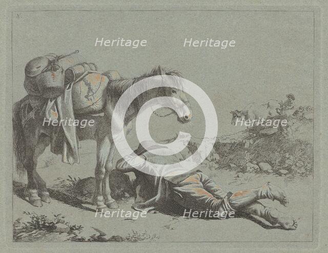 Shepherd in Repose near a Pack Horse, c. 1762. Creator: Francesco Londonio.