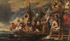 A Ferry Departs as St Peter Finds a Coin in the Mouth of a Fish, c.1621-c.1650. Creator: Workshop of Jacques Jordaens.