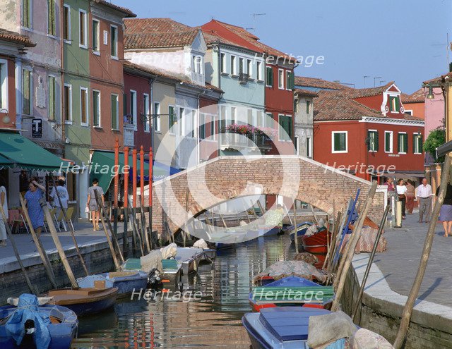 Canal, Burano, Venice, Italy. 