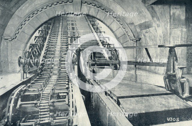 'An Escalator in Course of Construction', 1922. Creator: Unknown.