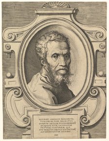 Portrait of Michelangelo, pub. C1564. Creator: Italian School (16th Century).