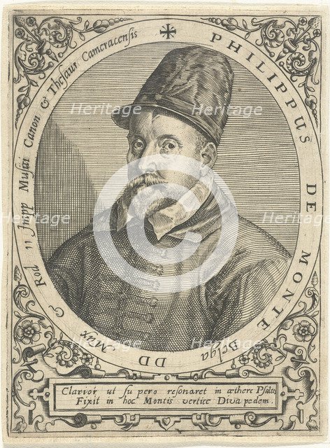 Portrait of the Composer Philippe de Monte (1521-1603), c. 1598. Artist: Bry, Theodor de (1528-1598)
