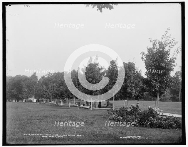 Walk to the spring house, Poland Spring Hotel, South Poland, Maine, c1900. Creator: Unknown.