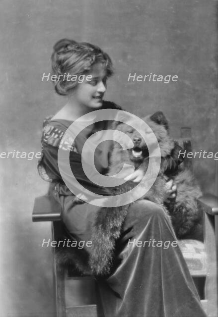 Troutman, Ivy, Miss, with dog, portrait photograph, 1914 July 16. Creator: Arnold Genthe.