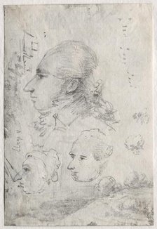 Studies of Heads (verso), c. 1820s(?). Creator: Thomas Monro (British, 1759-1833).