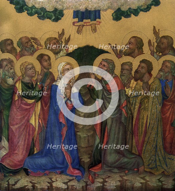 'Ascension', c1350 (1955).Artist: Master of the Vyssi Brod Altar