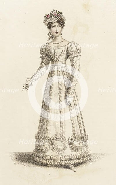 Fashion Plate (French Dinner Party Dress), 1821. Creator: John Bell.