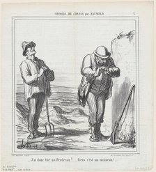 J'ai donc tué un Perdreau!, 1864.  Creator: Honore Daumier.