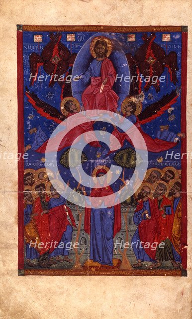 The Resurrection (Manuscript illumination from the Matenadaran Gospel), 1356.