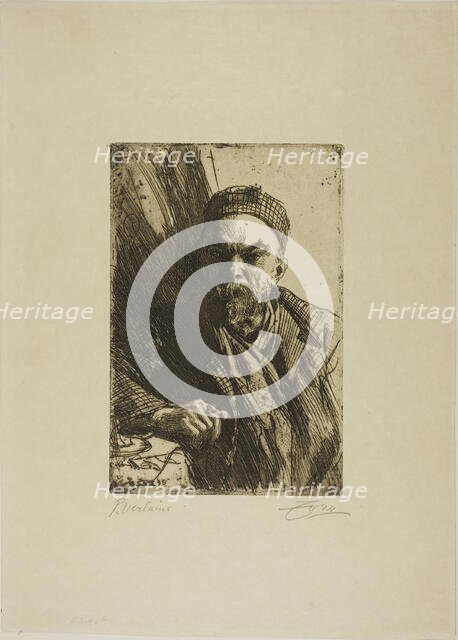 Paul Verlaine II, 1895. Creator: Anders Leonard Zorn.