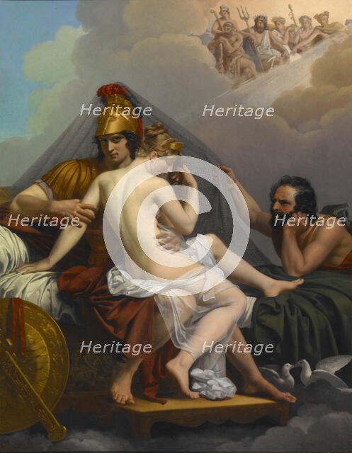 Mars and Venus Surprised by Vulcan, 1827. Creator: Alexandre-Charles Guillemot.