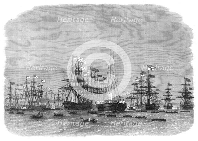 The fleet of ironclads at Portland Harbour, 1872. Creator: Unknown.