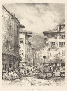 Rue des Gras à Clermont, 1830. Creator: Eugene Isabey.