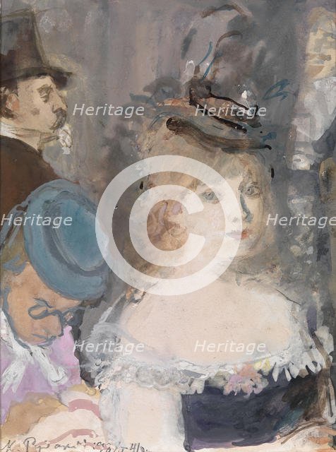 Illustration for Boule de Suif by Guy de Maupassant. Artist: Rudakov, Konstantin Ivanovich (1891-1949)