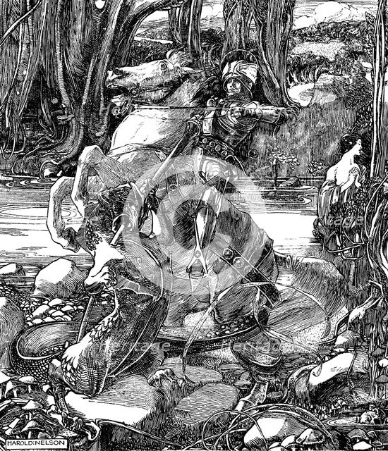 'St George and the Dragon', 1901. Artist: Unknown