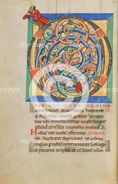Inhabited Initial D; Stammheim Missal, probably 1170s. Creator: Unknown.