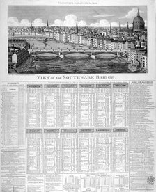 Southwark Bridge, London, 1818.                                                 Artist: Anon