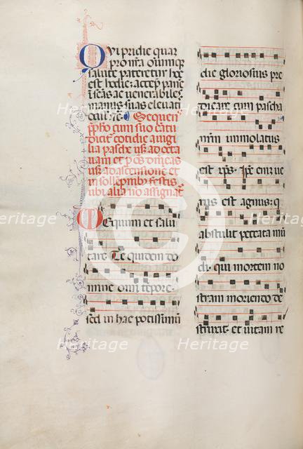 Missale: Fol. 178v: Music for various ordinary prayers, 1469. Creator: Bartolommeo Caporali (Italian, c. 1420-1503).